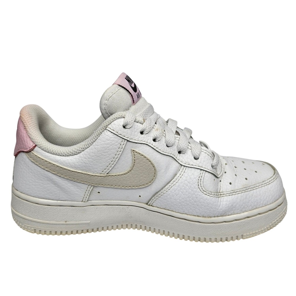 Nike Women 6 White Air Force 1 Low Tumbled Leather Sneakers HF9992-100 - Picture 8 of 14